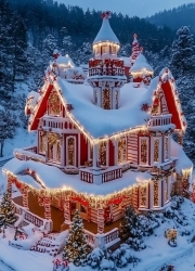 Sunature Diamond Painting Art Full Square Round Drills Christmas House Xmas Tree Diamond Painting Kit