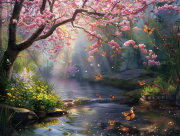 Sunature Diamond Painting Art Full Square Round Drills Pink Tree Diamond Painting Kit