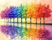 Sunature Diamond Painting Art Full Square Round Drills Colorful Tree Diamond Painting Kit