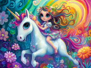 Sunature Diamond Painting Art Full Square Round Drills Girl Unicorn Diamond Painting Kit