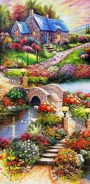 Sunature Diamond Painting Art Full Square Round Drills Landscape Cabin Lake Diamond Painting Kits