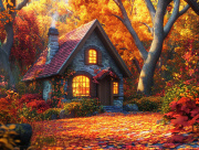 Sunature AB Diamond Painting Art Full Square Round Drills Cabin Forest Diamond Painting Kit 5-10 AB Colors