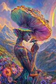 Sunature AB Diamond Painting Art Full Square Round Drills Mushroom Beauty Diamond Painting Kits (5-10 AB Colors)