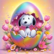 Sunature AB Diamond Painting Art Full Square Round Drills Easter Snoopy Diamond Painting Kits (5-10 AB Colors)
