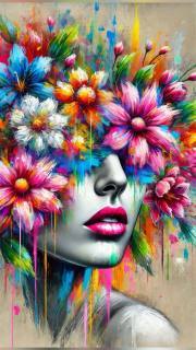 Sunature AB Diamond Painting Art Full AB Square Round Drills Beauty Flower Diamond Painting Kits (6-10 AB Colors)