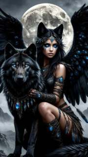 Sunature Diamond Painting Art Full Square Round Drills Beauty Wolf Moon Diamond Painting Kits