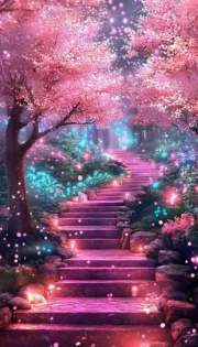 Sunature Diamond Painting Art Full Square Round Drills Pink Tree Diamond Painting Kits