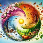 Sunature AB Diamond Painting Art Full Square Round Drills Season Diamond Painting Kits (5-10 AB Colors)