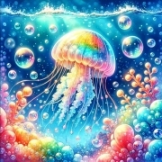 Sunature AB Diamond Painting Art Full Square Round Drills Nice Jellyfish Diamond Painting Kits (5-10 AB Colors)