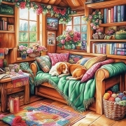 Sunature Diamond Painting Art Full Square Round Drills Room House Diamond Painting Kit