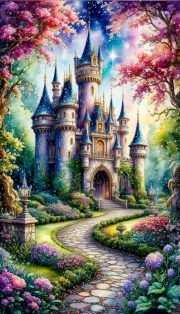 Sunature AB Diamond Painting Art Full Square Round Drills Castle Diamond Painting Kits (5-10 AB Colors)