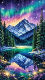 Sunature AB Diamond Painting Art Full Square Round Drills Pollar Night Forest Diamond Painting Kits (5-10 AB Colors)
