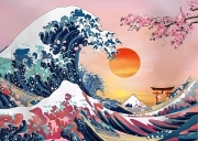 Sunature Diamond Painting Art Full Square Round Drills Wave Moon Diamond Painting Kit