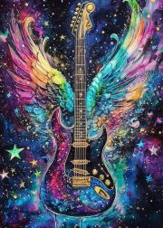 Sunature Diamond Painting Art Full Square Round Drills Guitar Wing Diamond Painting Kit