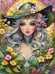 Sunature Diamond Painting Art Full Square Round Drills Witch Diamond Painting Kit