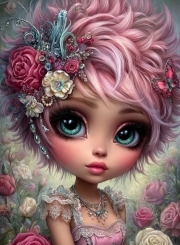 Sunature Diamond Painting Art Full Square Round Drills Girl Diamond Painting Kit