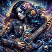 Sunature Diamond Painting Art Full Square Round Drills Guitar Beauty Diamond Painting Kit