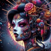 Sunature Diamond Painting Art Full Square Round Drills Japanese Beauty Diamond Painting Kit