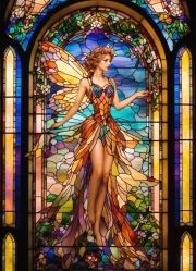 Sunature AB Diamond Painting Art Full Square Round Drills Stained Glasses Fairy Diamond Painting Kit 5-10 AB Colors