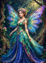 Sunature AB Diamond Painting Art Full Square Round Drills Fairy Diamond Painting Kit 5-10 AB Colors