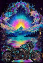 Sunature AB Diamond Painting Art Full Square Round Drills Motorbike Mountain Diamond Painting Kit 5-10 AB Colors