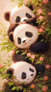 Sunature Diamond Painting Art Full Square Round Drills Baby Pandas Diamond Painting Kit
