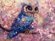 Sunature Diamond Painting Art Full Square Round Drills Flower Owl Diamond Painting Kit