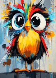 Sunature Diamond Painting Art Full Square Round Drills Big Eye Bird Diamond Painting Kit