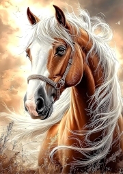 Sunature Diamond Painting Art Full Square Round Drills Horse Diamond Painting Kit