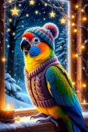 Sunature 5D Full AB Square Round Drills Parrot Diamond Painting (5-10 AB Colors)