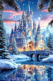 Sunature Diamond Painting Art Full Square Round Drills Castle Diamond Painting Kits