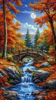 Sunature Diamond Painting Art Full Square Round Drills Autumn Landscape Diamond Painting Kit