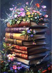 Sunature Diamond Painting Art Full Square Round Drills Flowers Books Diamond Painting Kit