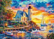 Sunature AB Diamond Painting Art Full Square Round Drills Sunset Lighthouse Diamond Painting Kit 5-10 AB Colors