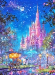 Sunature AB Diamond Painting Art Full Square Round Drills Castle eVehicl Diamond Painting Kit 5-10 AB Colors