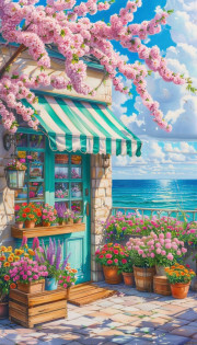 Sunature Diamond Painting Art Full Square Round Drills Lake Cabin Diamond Painting Kit