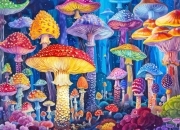 Sunature AB Diamond Painting Art Full Square Round Drills Mushrooms Diamond Painting Kit 5-10 AB Colors