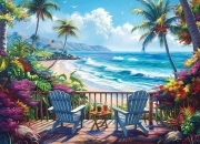 Sunature Diamond Painting Art Full Square Round Drills Chairs Beach Diamond Painting Kit