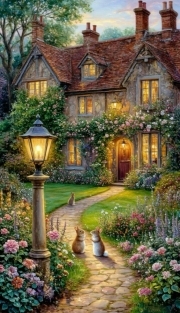 Sunature Diamond Painting Art Full Square Round Drills Garden House Diamond Painting Kit