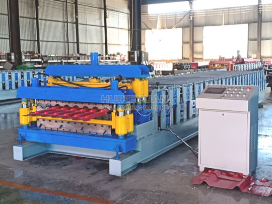 Glazed Tile Trapezoidal Double Sheet Roll Forming Machine