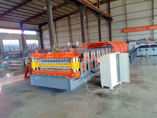 Export to Paraguay Double Layer Roof Sheet Roll Forming Making Machine, 1200/1220mm