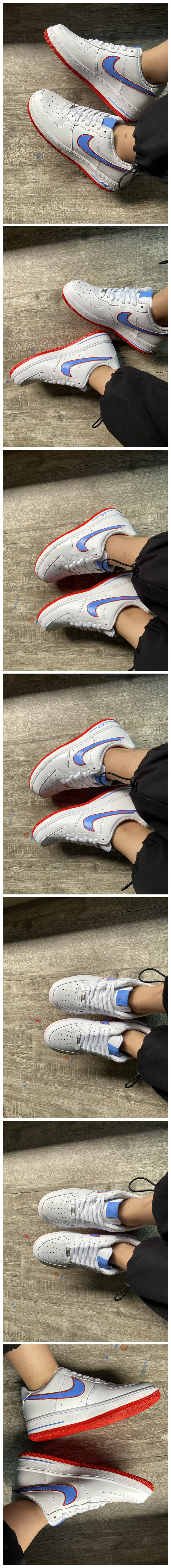 Custom Color Shoes Blue And Red For Air Force 1 White Graffiti Hand Painted Sneaker - A184 Custom Color Shoes Blue And Red For Air Force 1 Graffiti Hand Painted Sneaker - A184 - The Zero Custom
