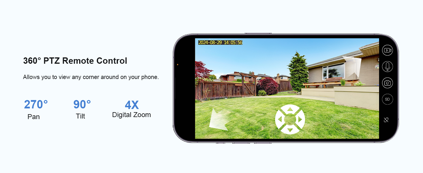 2 Pcs WiFi Camera Wireless Outdoor, Solar-Powered Security Camera, Motion Detection, Real-Time Alerts, 2K HD Color Night Vision, Two-Way Talk, 360° PTZ, SD/Cloud Storage, Remote Access, No Monthly Fee