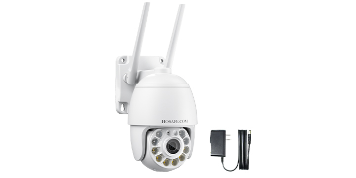 HOSAFE 4MP WiFi floodlight security camera for driveway and entrance monitoring