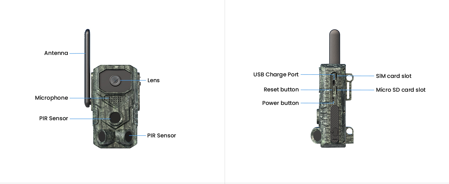 4G LTE Cellular Trail Cameras with Night Vision Motion Activated Waterproof, Wireless Game Cameras 0.05s Trigger Motion Activated, Real-Time Alerts for Wildlife Monitoring, Color Night Vision