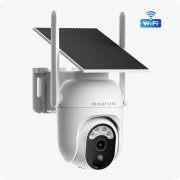 WiFi Cameras for Home Security, Solar Security Cameras Wireless Outdoor, 2.4Ghz WiFi, Lifetime Free Basic Cloud Storage, 2K HD Color Night Vision, 360° PTZ, Human Detection, 2-Way Talk, IP66 Waterproof