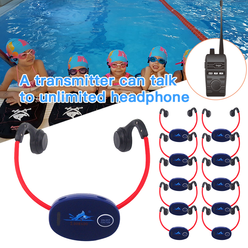 Swimtalk Wireless Swimming Waterproof Headset 10 H902 Open-ear Bone  Conduction Headphones and Coaching Walkie Talkie BT Transmitter
