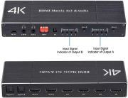 TL MEDIA 2K 4K HD-MI Matrix 4X2 with Audio