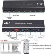 TL MEDIA 2K 4K HD-MI Matrix 4X2 with Audio