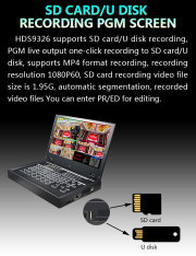 Devicewell Portable 11.6inch Screen 6 Channel SDI HD Video Mixer Switcher for Live Streaming